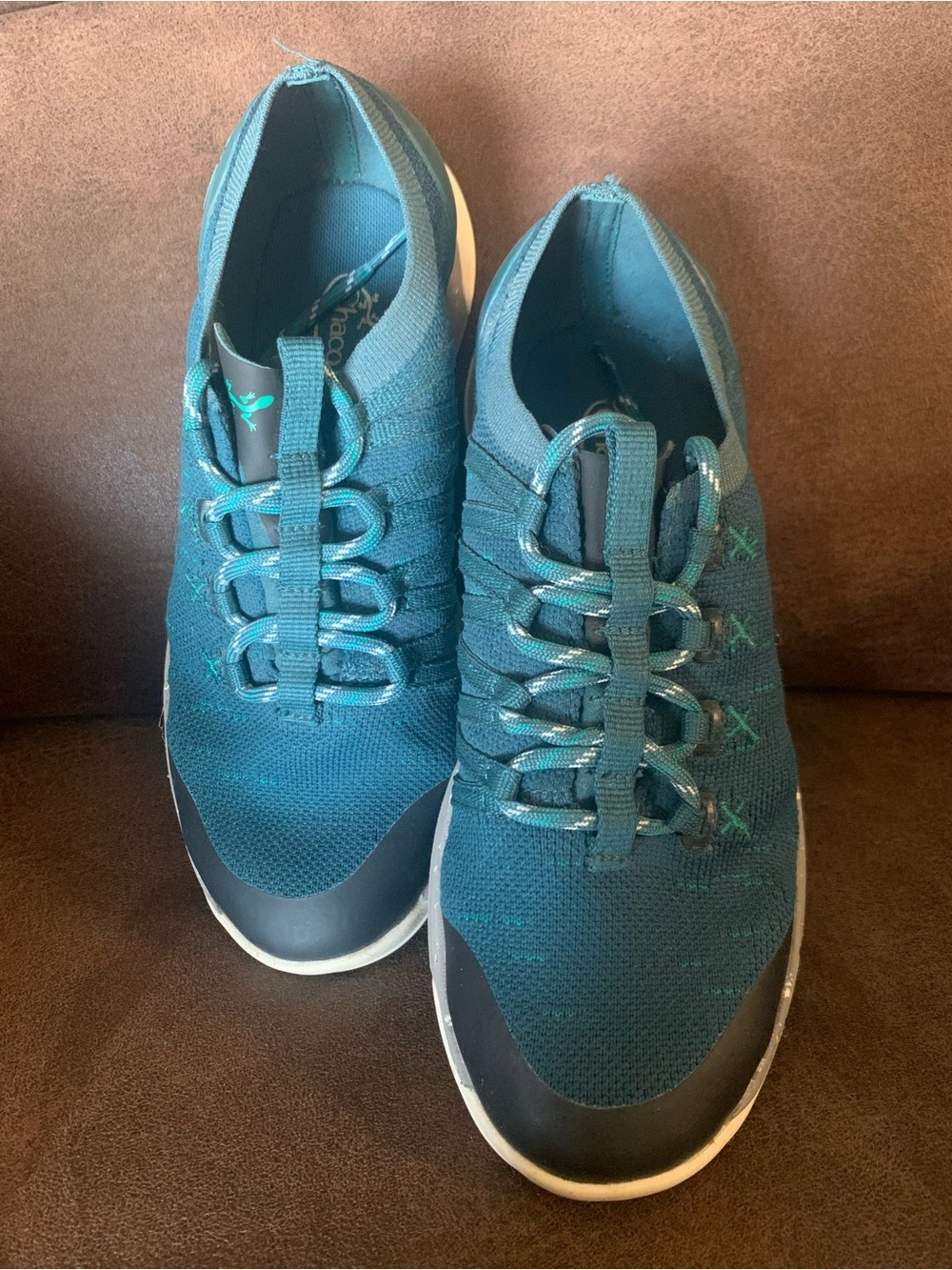 Chaco Scion Women’s Teal Knit Trail Sneakers Shoes Size 6 EU 37